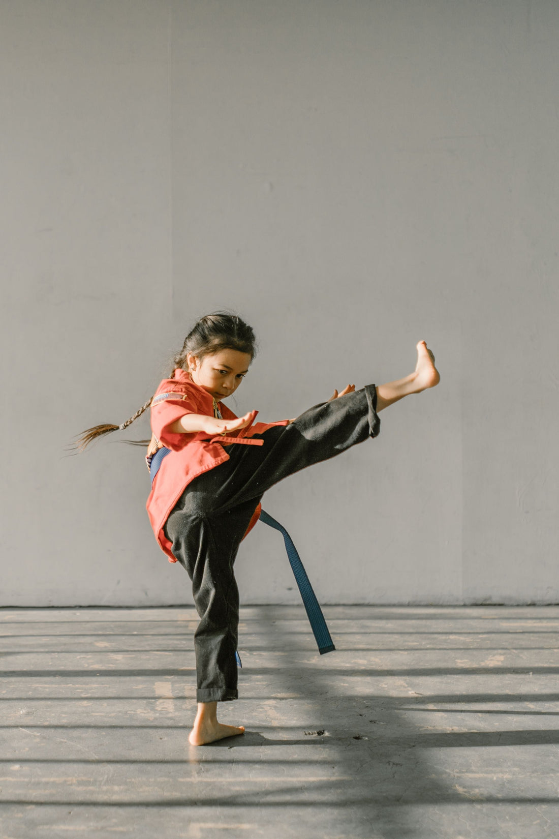 Girl doing karate